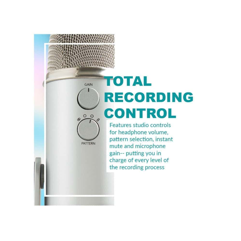 Micrófono USB Blue Yeti (Plata) con Auriculares y Filtro - Imagen 4