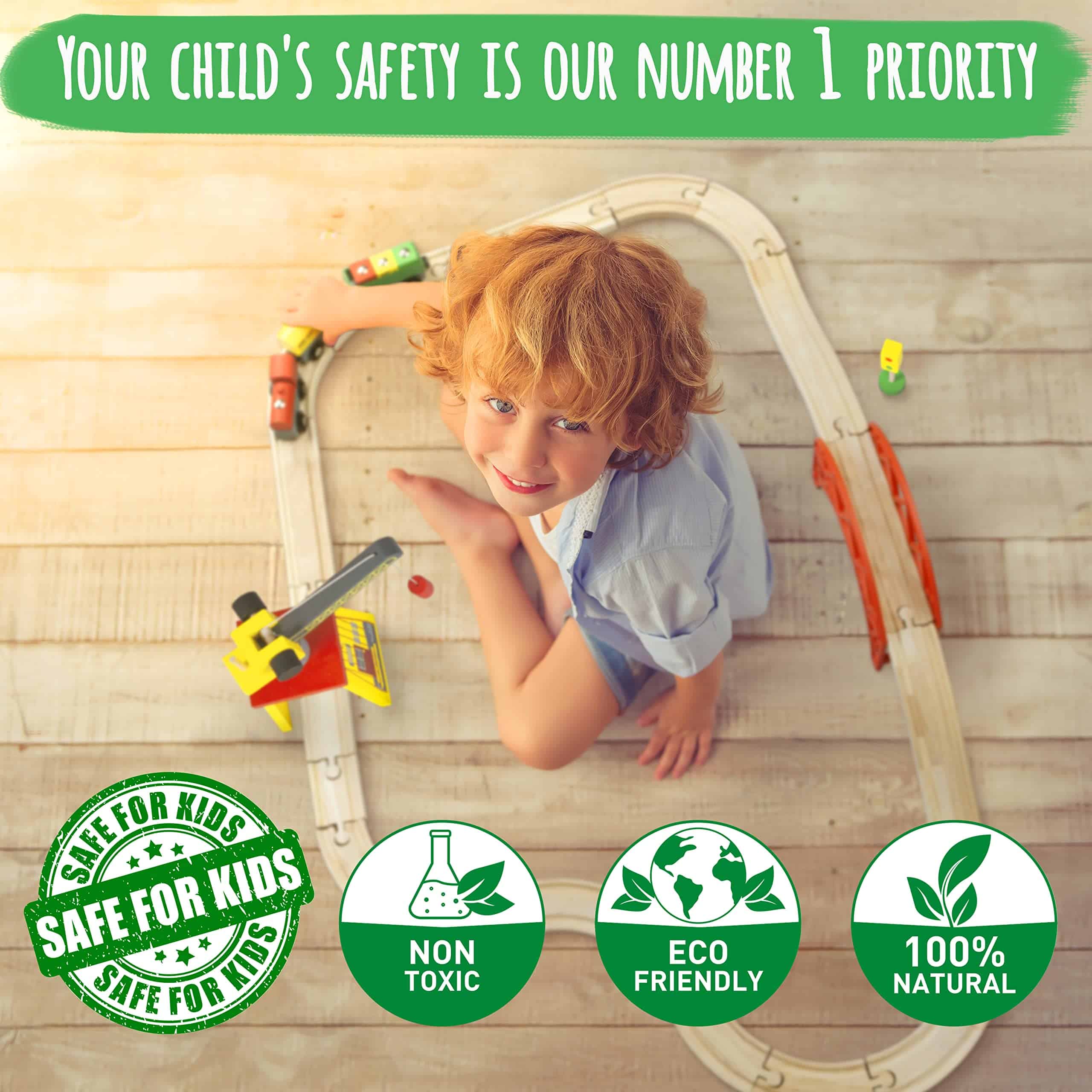 KipiPol Juegos de Tren de Madera para Niños 2-4-7 - 38 Pzas - Imagen 7