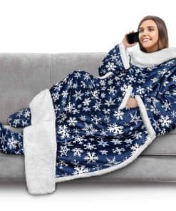 Manta Sherpa PAVILIA con Mangas y Bolsillo para pies, para