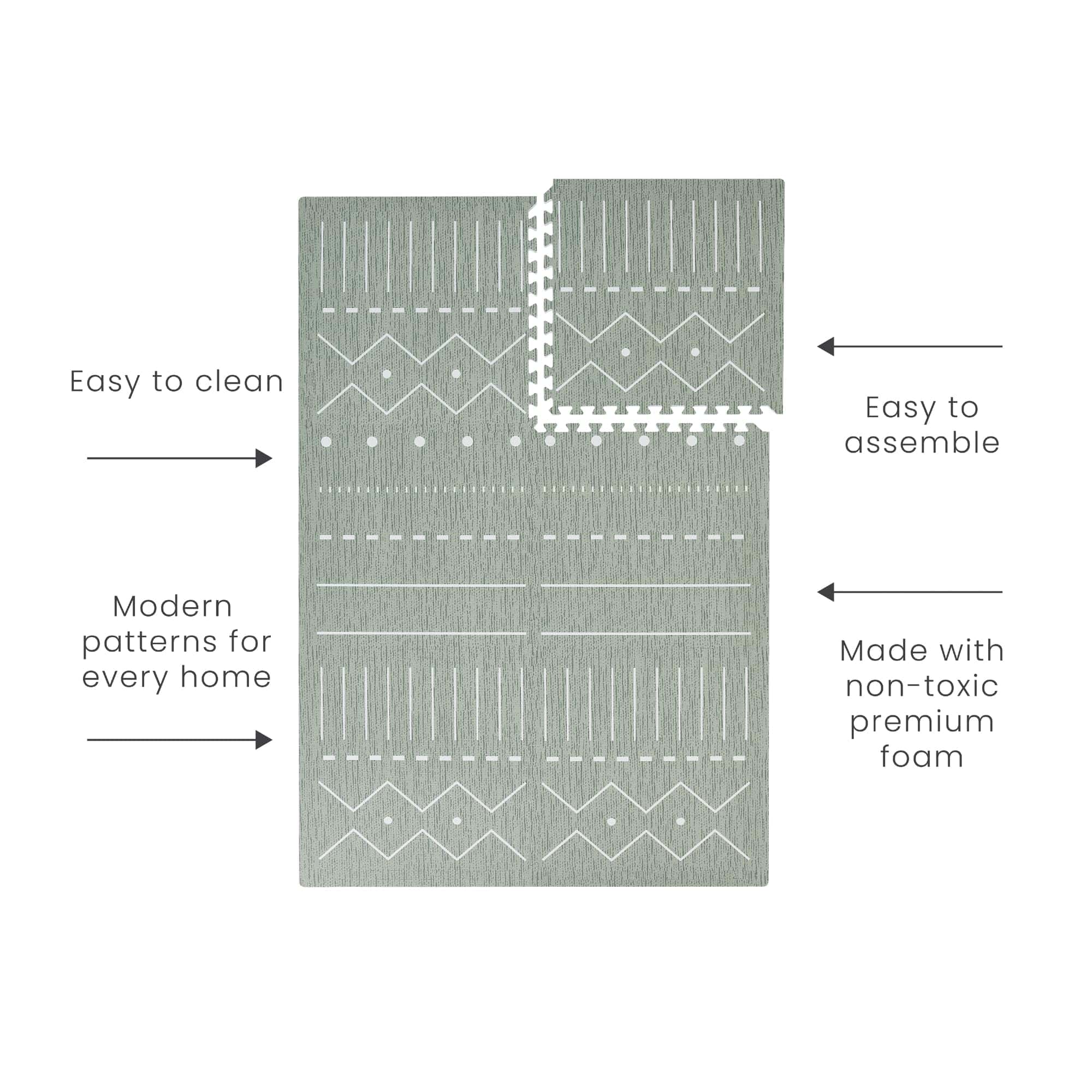 Tapete de Juego Toddlekind - Tapete de Espuma -Verde - Imagen 8