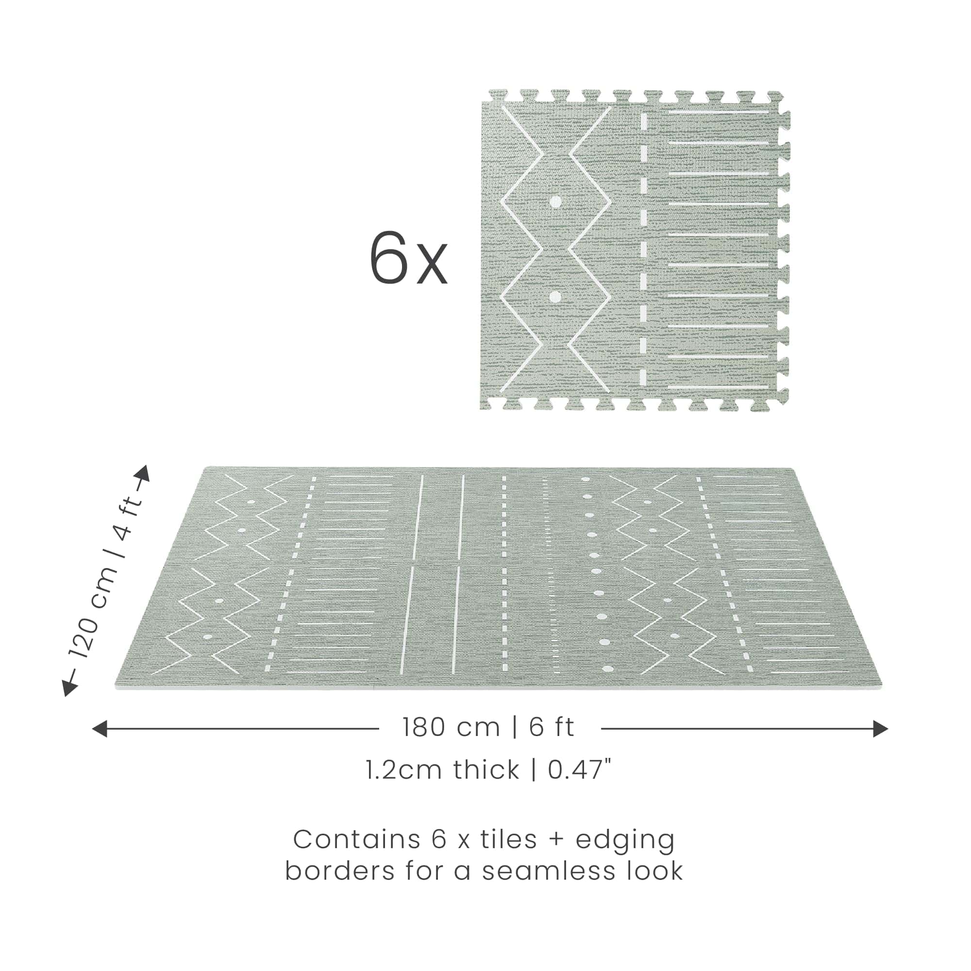 Tapete de Juego Toddlekind - Tapete de Espuma -Verde - Imagen 3