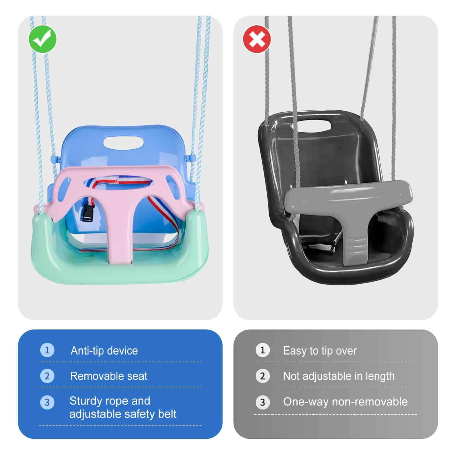 Columpio nets Tribe para niños, Asiento de columpio para - Imagen 7