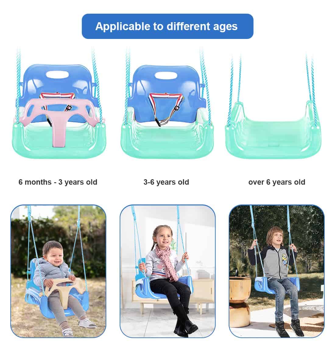 Columpio nets Tribe para niños, Asiento de columpio para - Imagen 4