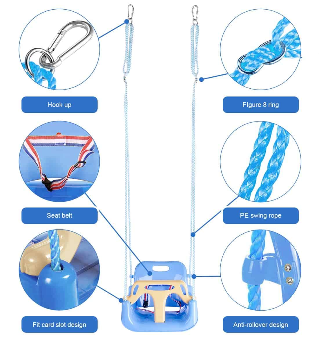 Columpio para Bebés Nets Tribe, Asiento de Columpio 3 en 1, - Imagen 5