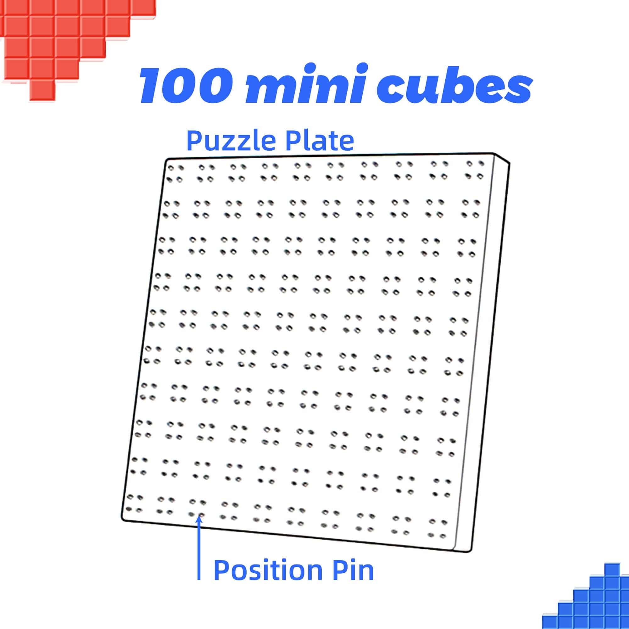 Cubos Mosaico GAN 10x10, 100 piezas 3x3 Mini Cubos, con - Imagen 3