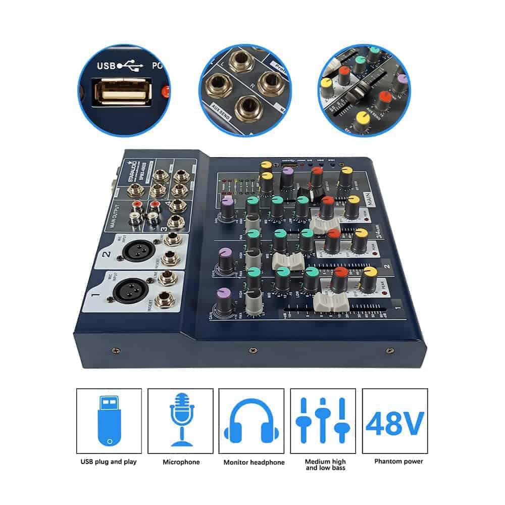 Mezcladora de Audio Profesional, STARAUDIO Consola de - Imagen 7