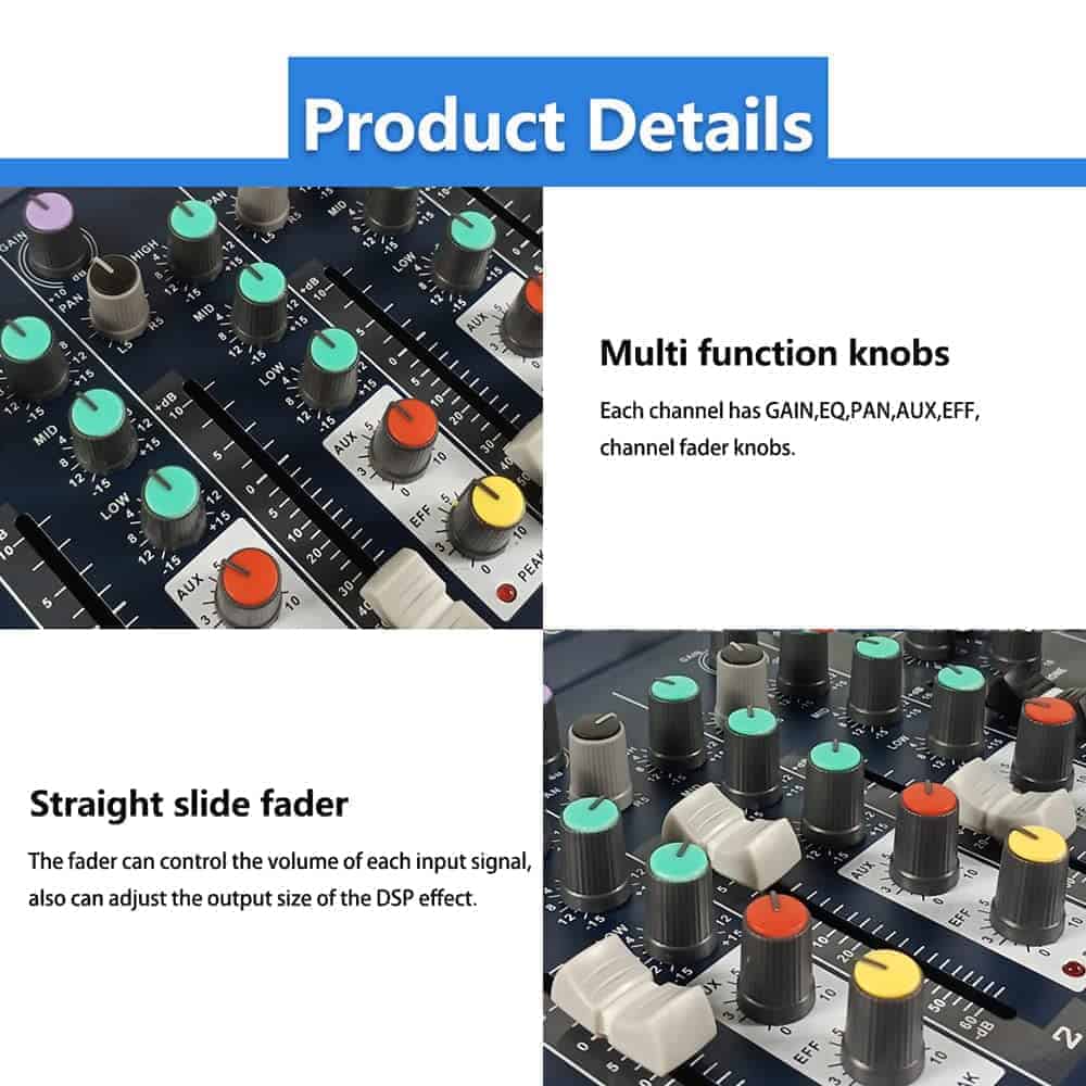 Mezcladora de Audio Profesional, STARAUDIO Consola de - Imagen 8