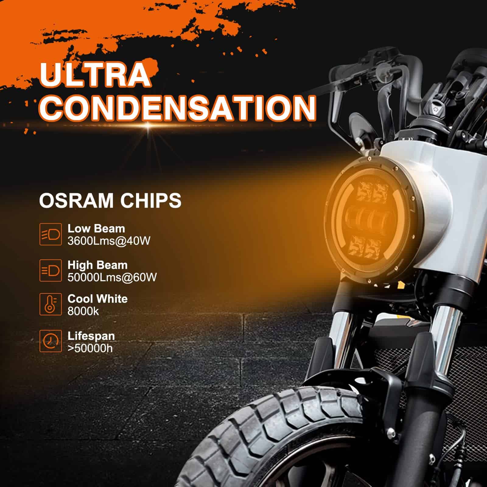 Faros delanteros LED de 7 pulgadas AUTOOMMO 5000Lms 60W con - Imagen 3