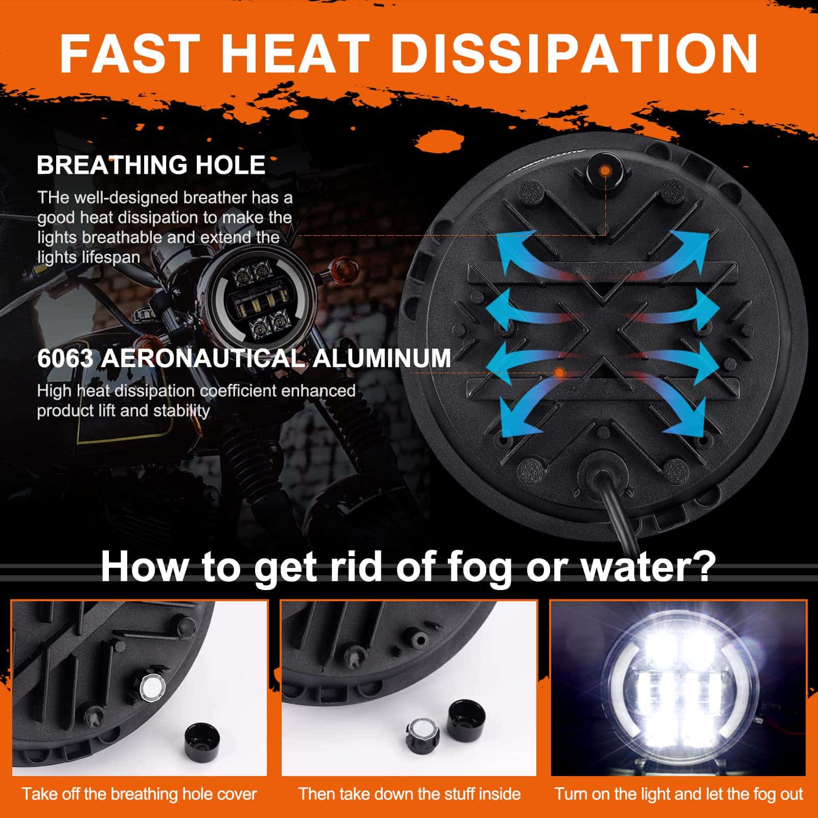 Faros delanteros LED de 7 pulgadas AUTOOMMO 5000Lms 60W con - Imagen 6