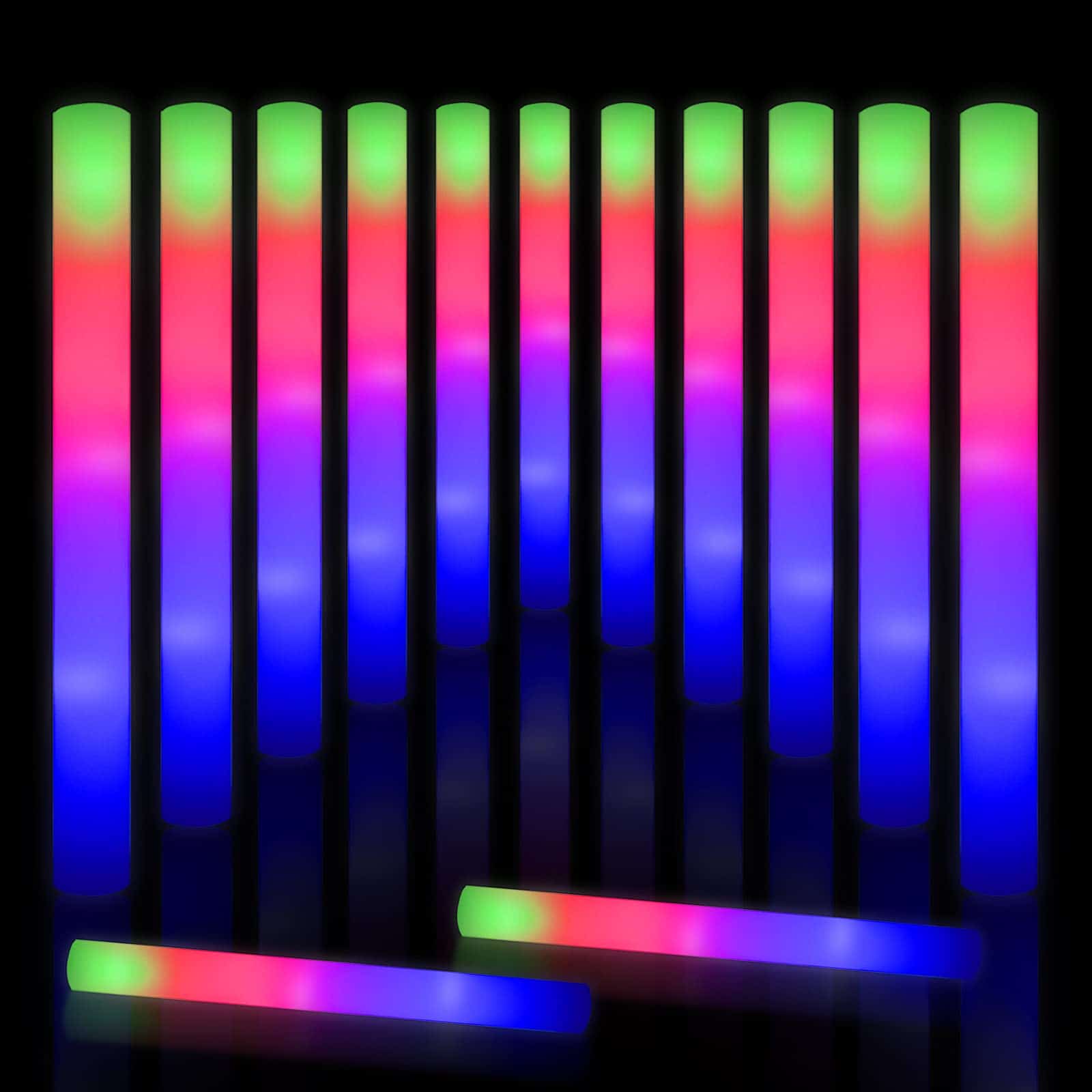 Taotuo Glow Stick Bulk 42 Pcs LED Foam Glow Sticks Party