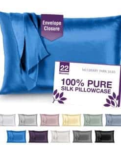 Funda de Almohada de Seda 100% Mulberry Park -Azul Zafiro