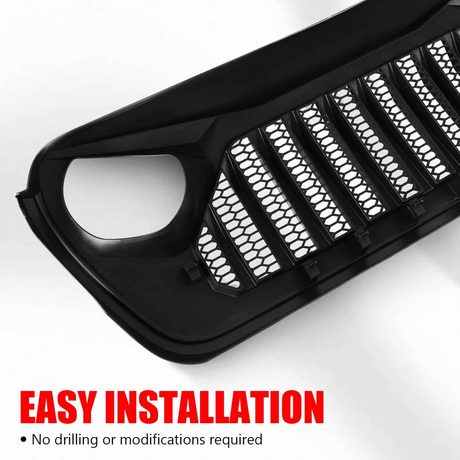 Rejilla Frontal Brillante Negra para Jeep Wrangler JL JLU - Imagen 5