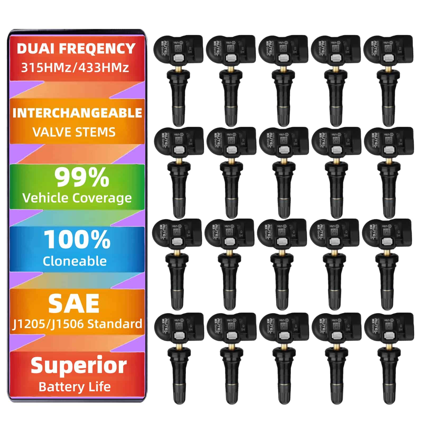 Sensores de TPMS Autel, Paquete de 20 Sensores Autel MX
