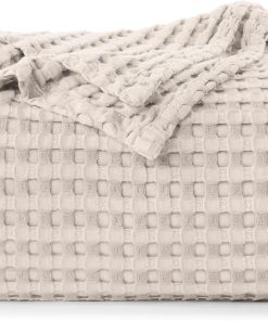 Manta de Waffle de Algodón 100% en Color Caqui 300 GSM