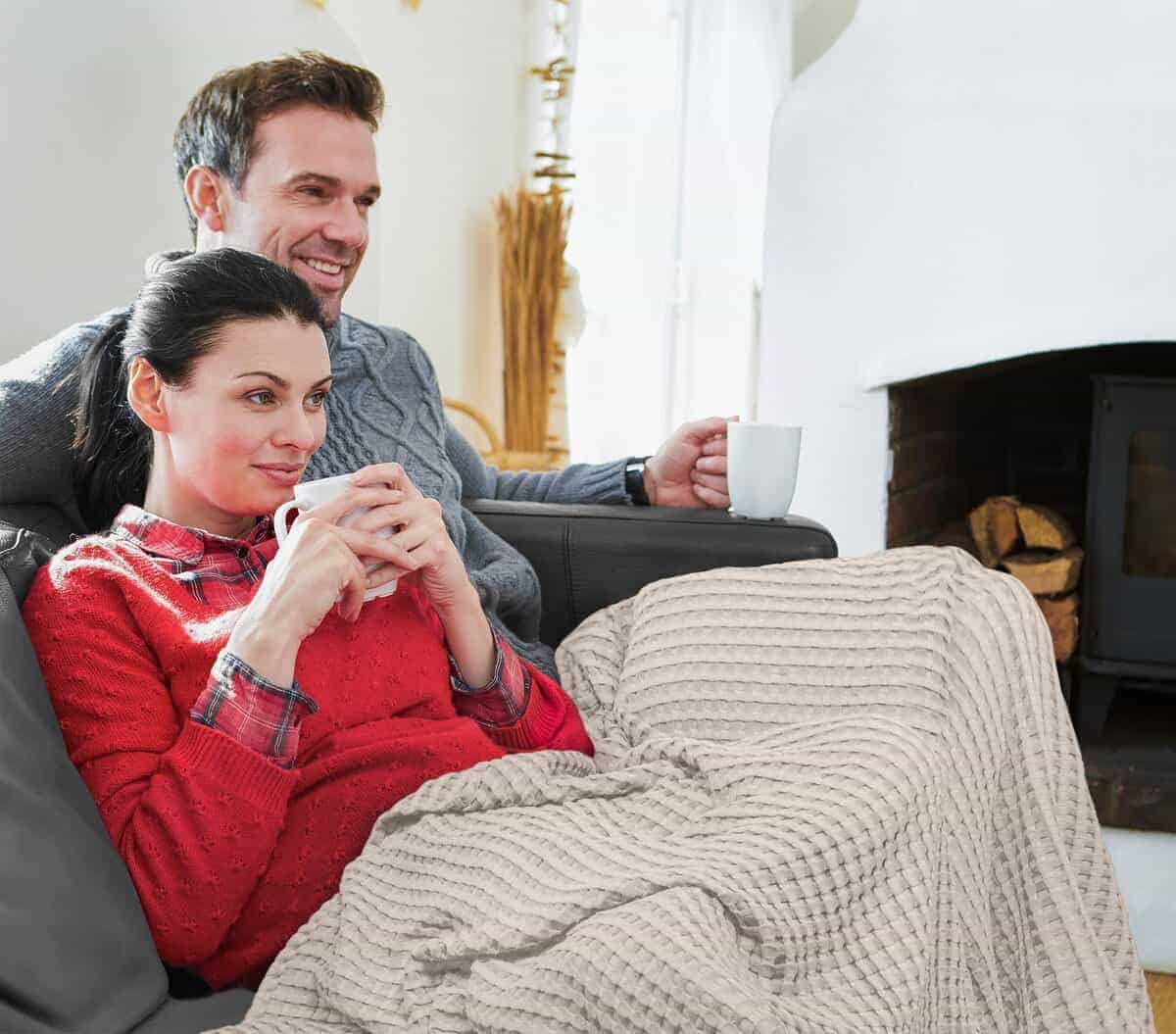 Manta de Waffle de Algodón 100% en Color Caqui 300 GSM - Imagen 6