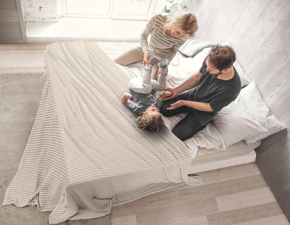 Manta de Waffle de Algodón 100% en Color Caqui 300 GSM - Imagen 8