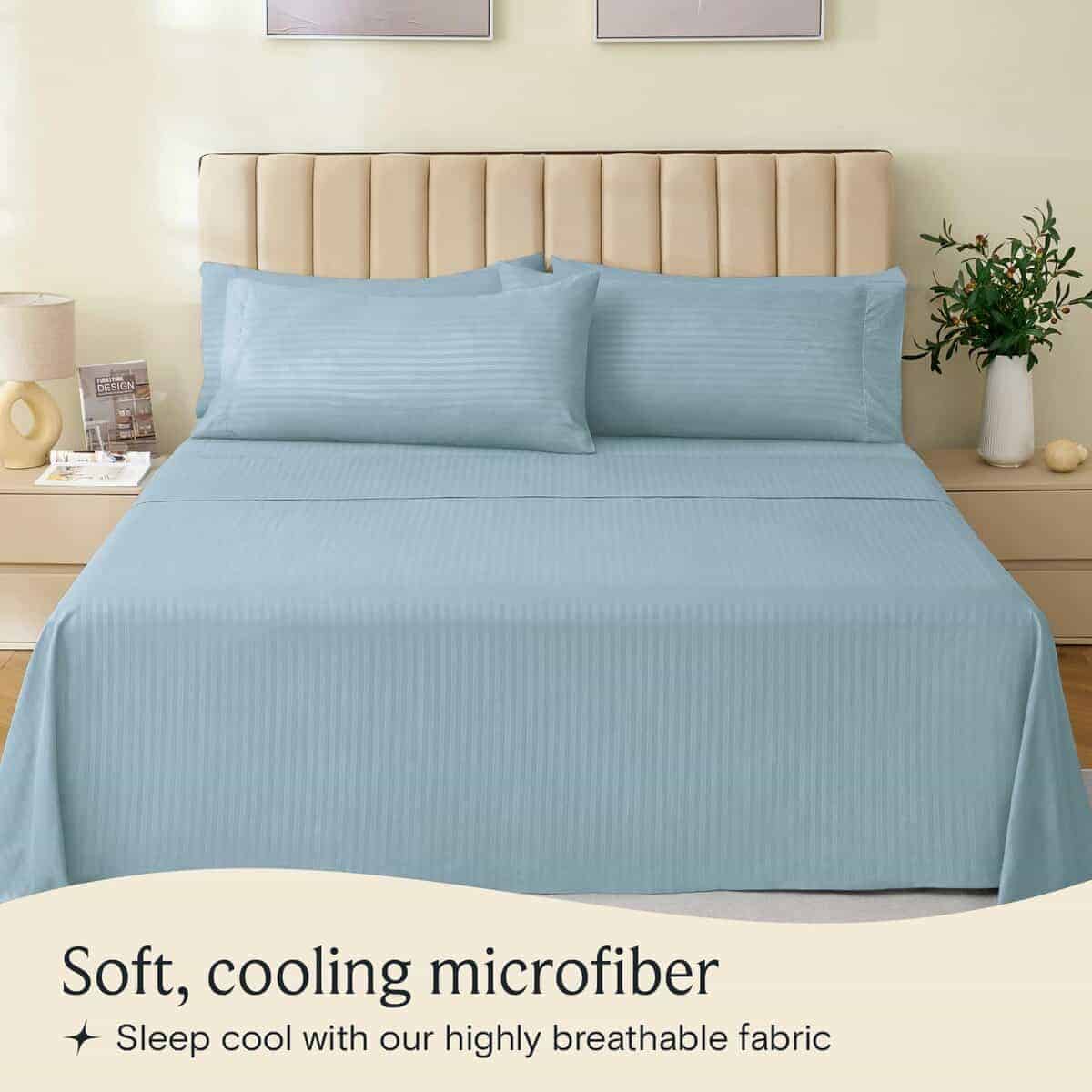 Juego de sábanas LuxClub de 4 piezas para cama tamaño - Imagen 4