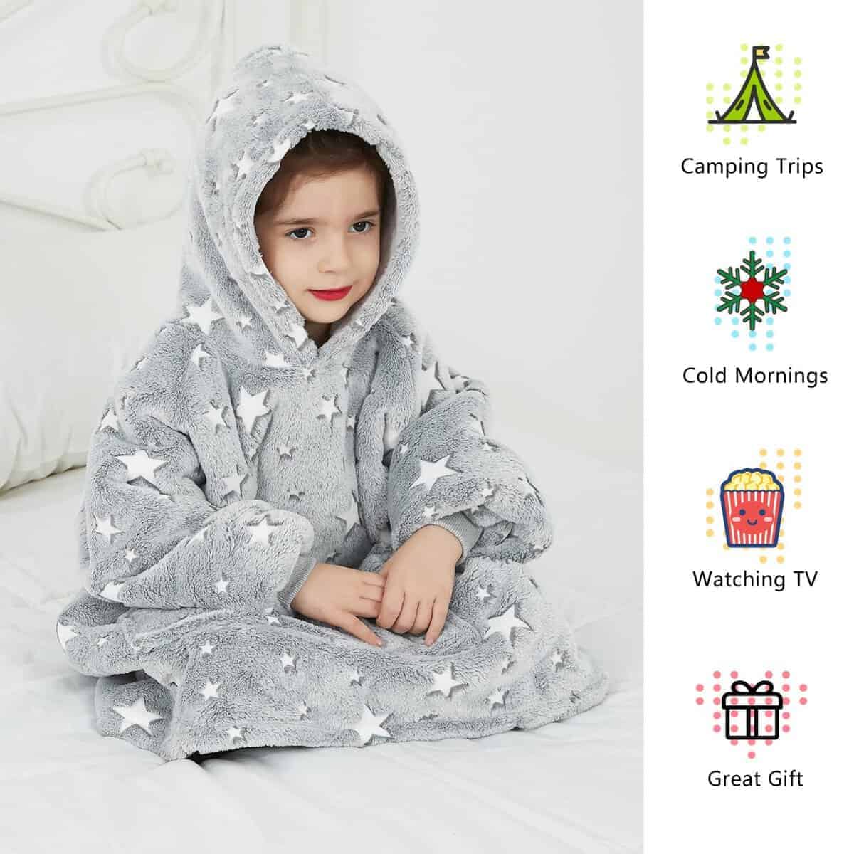 Manta Sudadera con Capucha KFUBUO para Niños Pequeños, - Imagen 3