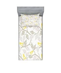 Juego de Sábana Ajustable y Funda de -Amarillo Marfil