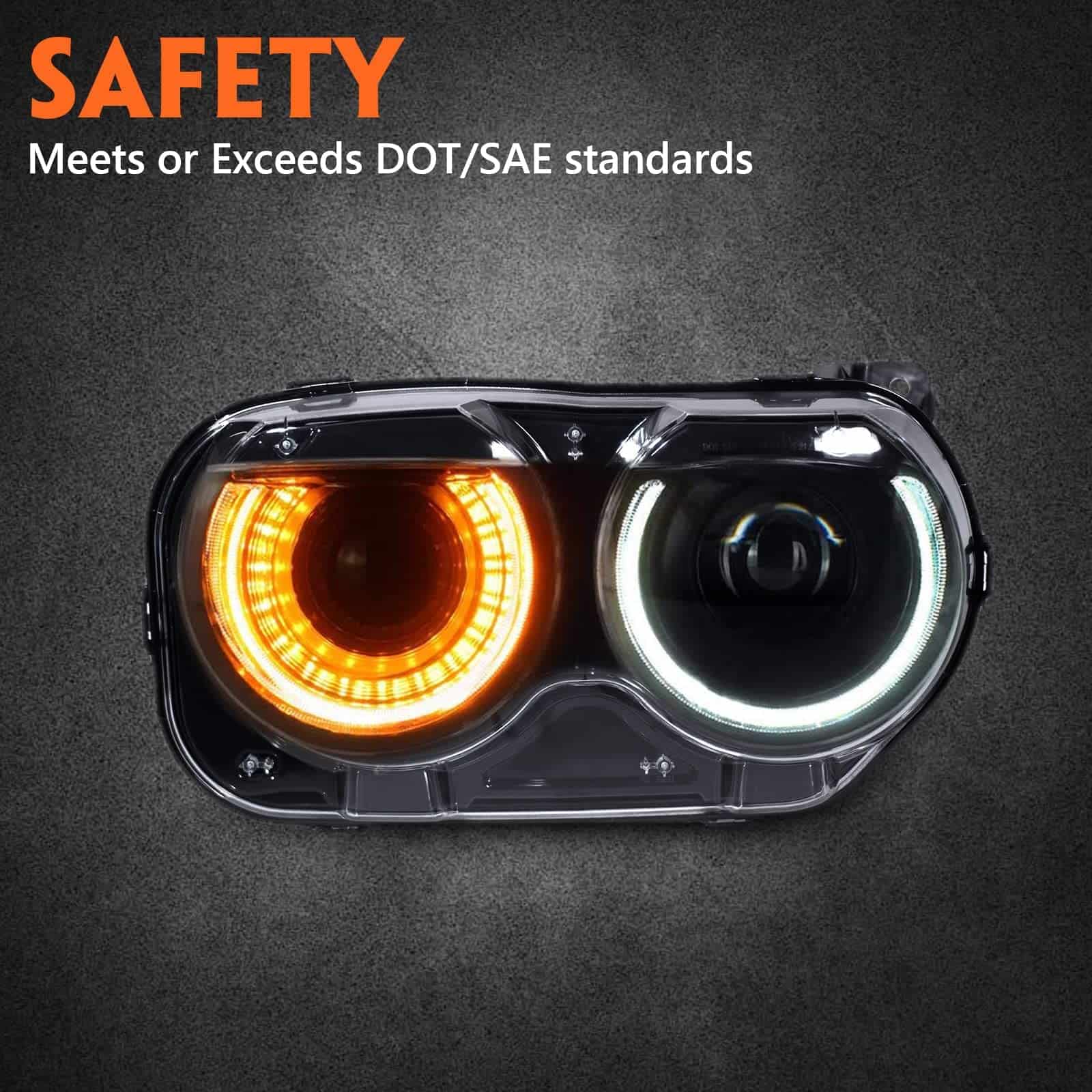 FIONE - Conjunto de faros delanteros para Dodge Challenger - Imagen 3