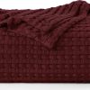 Manta de algodón waffle Utopia Bedding 100% en burdeos 300