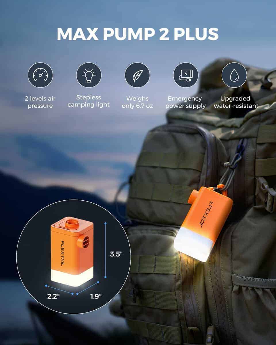 Bomba de Aire Eléctrica FLEXTAILGEAR MP2Plus Ultraligera - Imagen 3