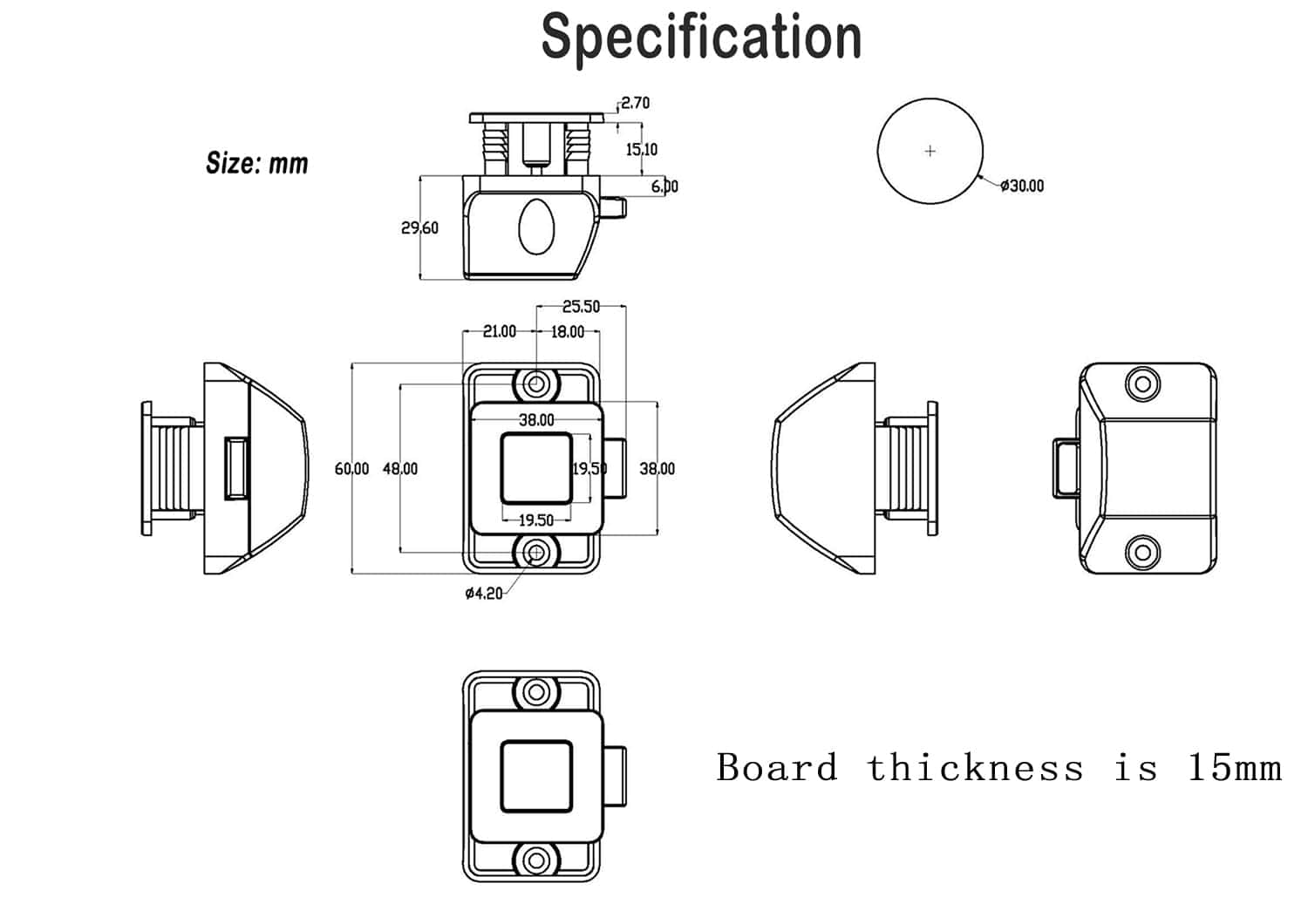 Cerraduras de gabinete RV TANFEI, Botón de metal, Perilla - Imagen 4