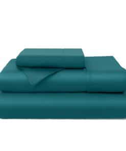 Juego de sábanas 100% de Rayón derivado del -Azul Oscuro