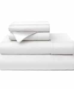 Juego de sábanas 100% de rayón derivado del -Blanco