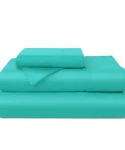 Juego de sábanas 100% de Rayón derivado del -Turquesa