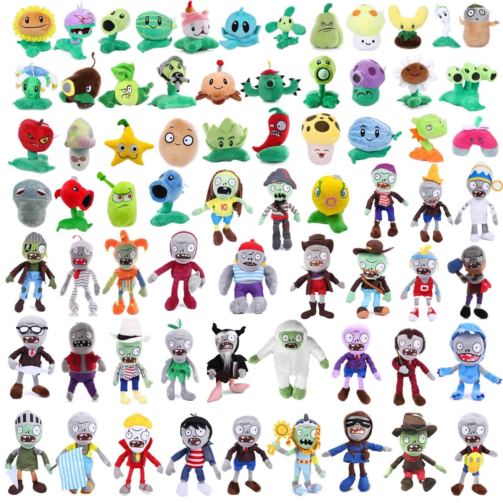 JHESAO 16 PCS Peluches de Plants and Zombies PVZ Aleatorios