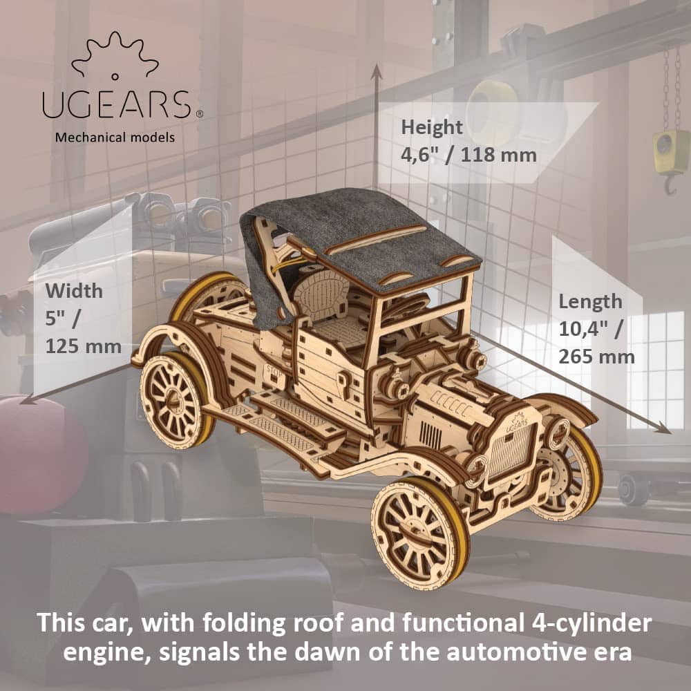 Kit de coche clásico UGEARS - Rompecabezas en 3D para - Imagen 3