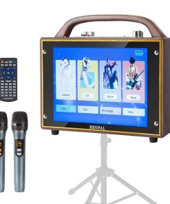 Máquina de Karaoke con 2 Micrófonos y Pantalla de Letras,
