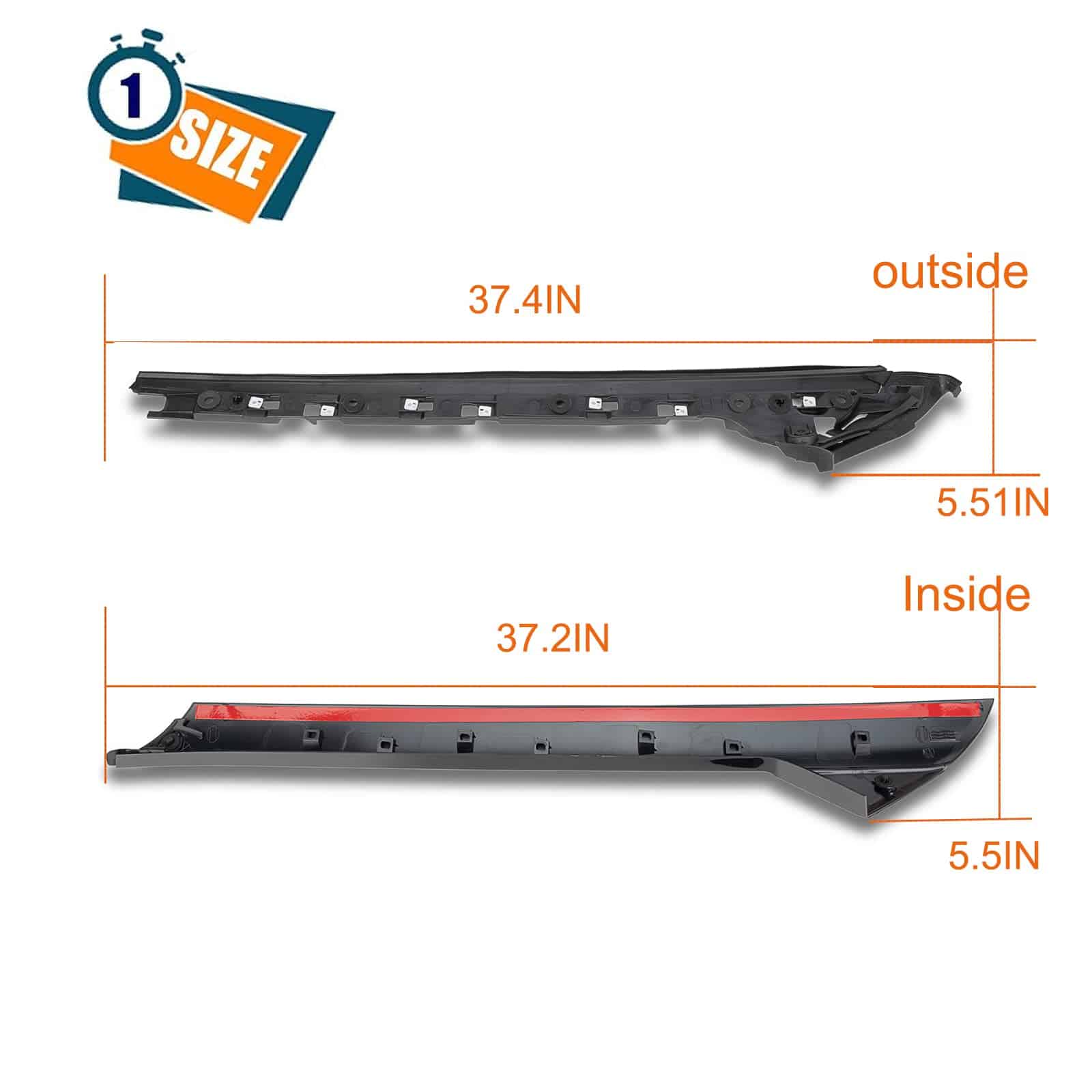 Kit de moldura para poste A del parabrisas, lado externo - Imagen 4