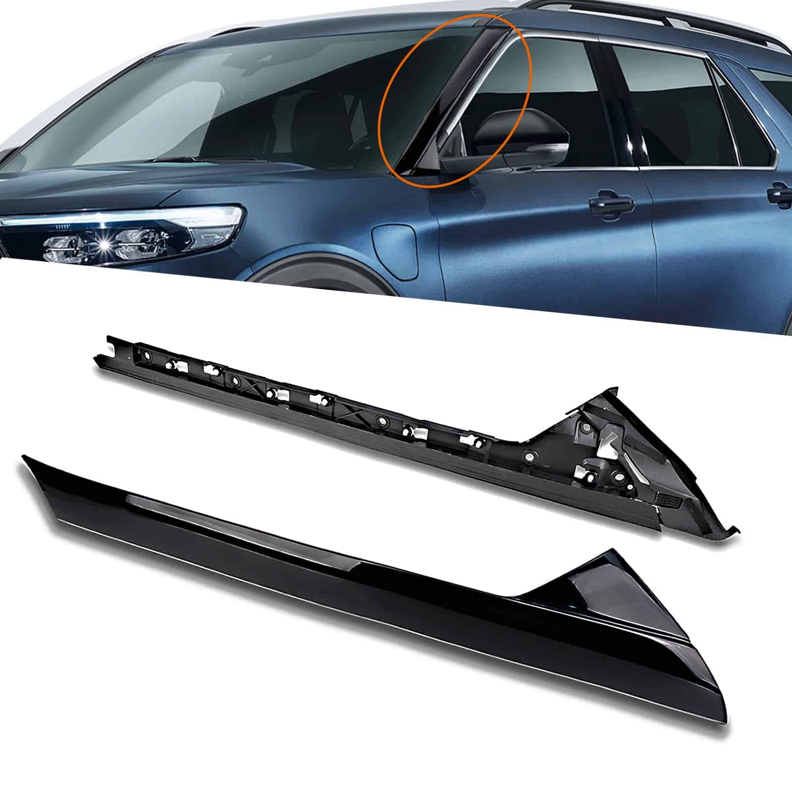 Kit de moldura para poste A del parabrisas, lado externo - Imagen 9