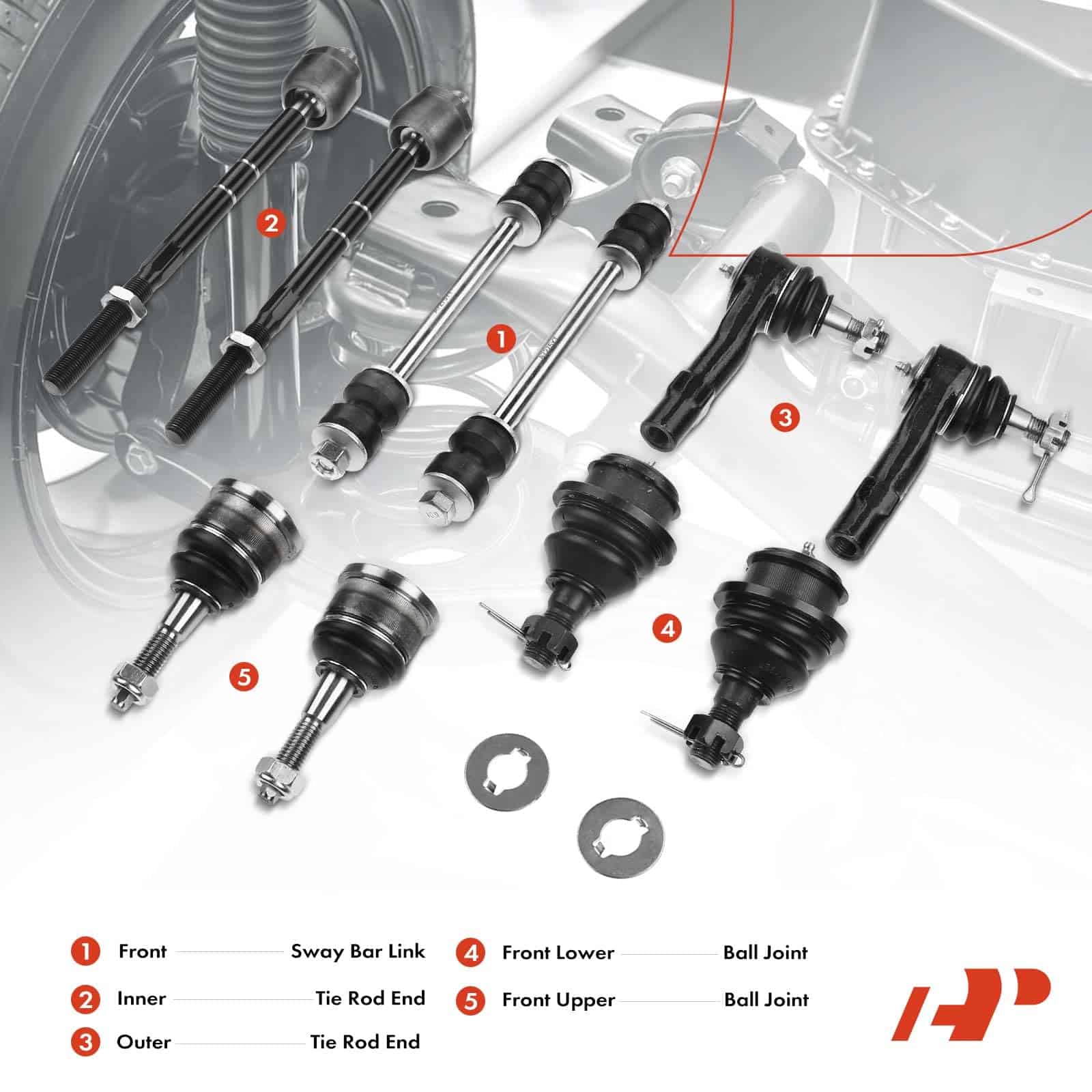 Conjunto premium de 10, enlace de barra estabilizadora - Imagen 3