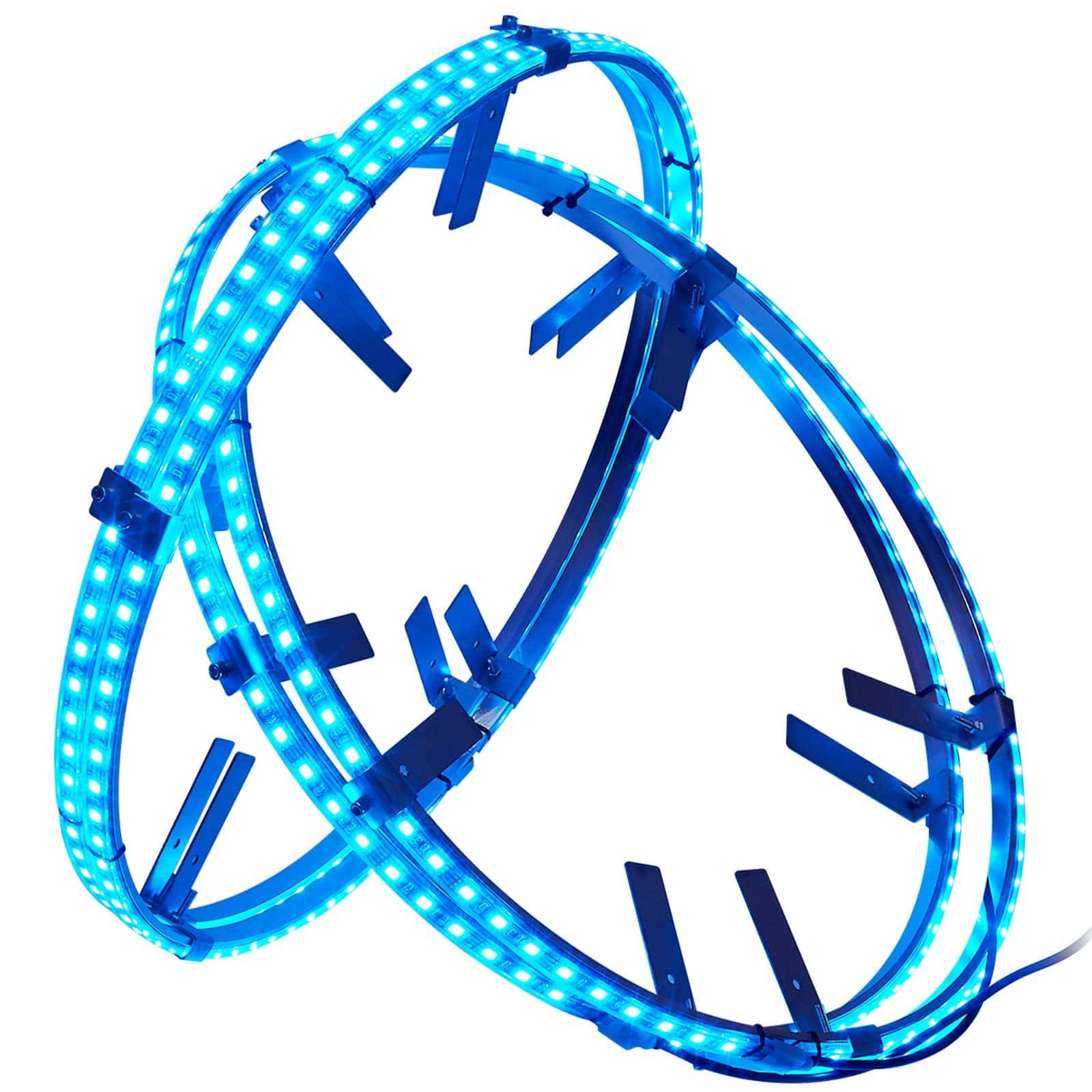 GOGOONE 4PCs Kit de Luces de Aro de Rueda RGB de 17” con