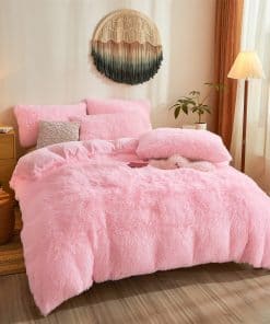 Juego de edredón de felpa rosada Besfunny Queen - 3 piezas