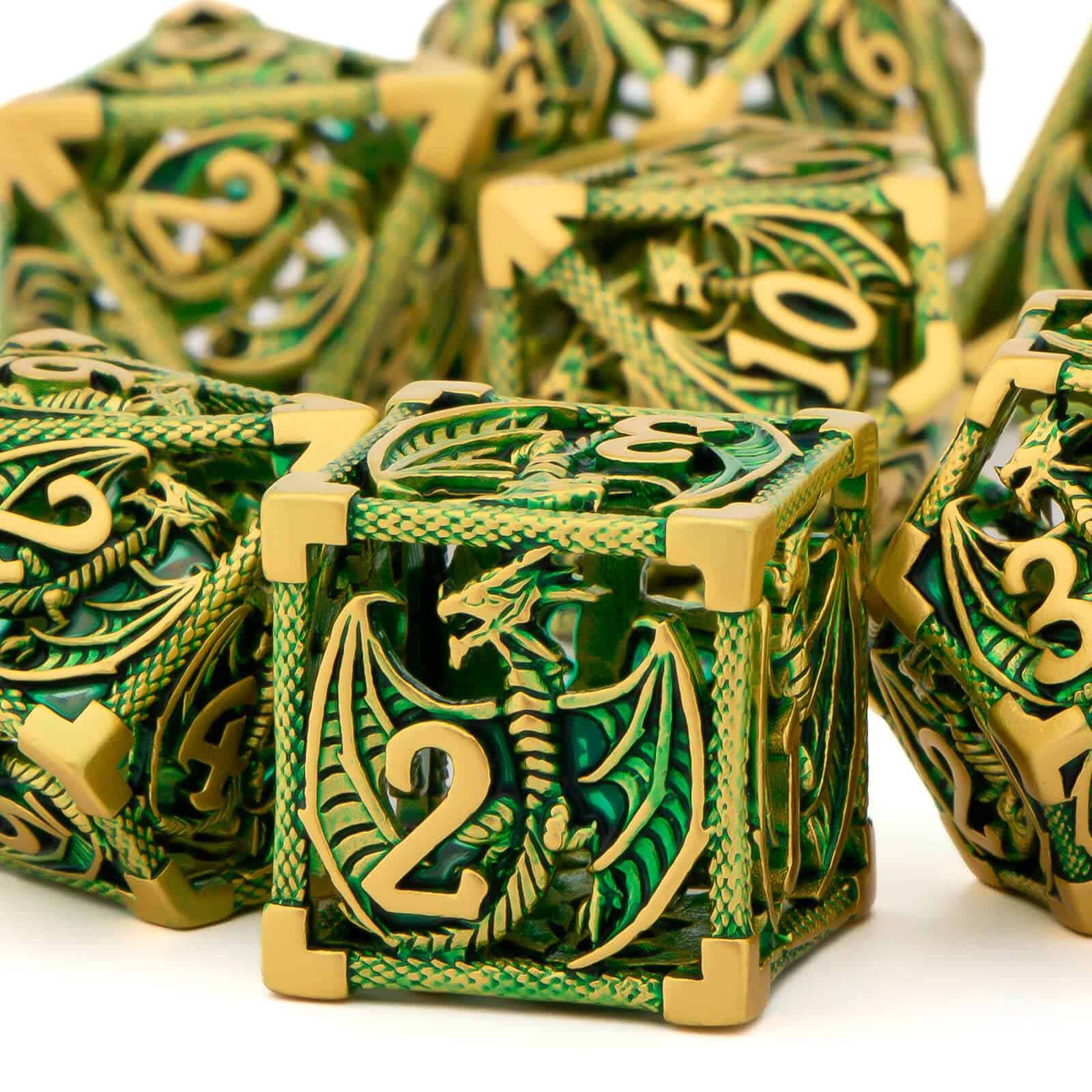 Juego de dados huecos de metal KERWELLSI, -Verde