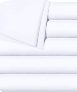 Juego de 6 Sábanas Planas Utopia Bedding -Blanco