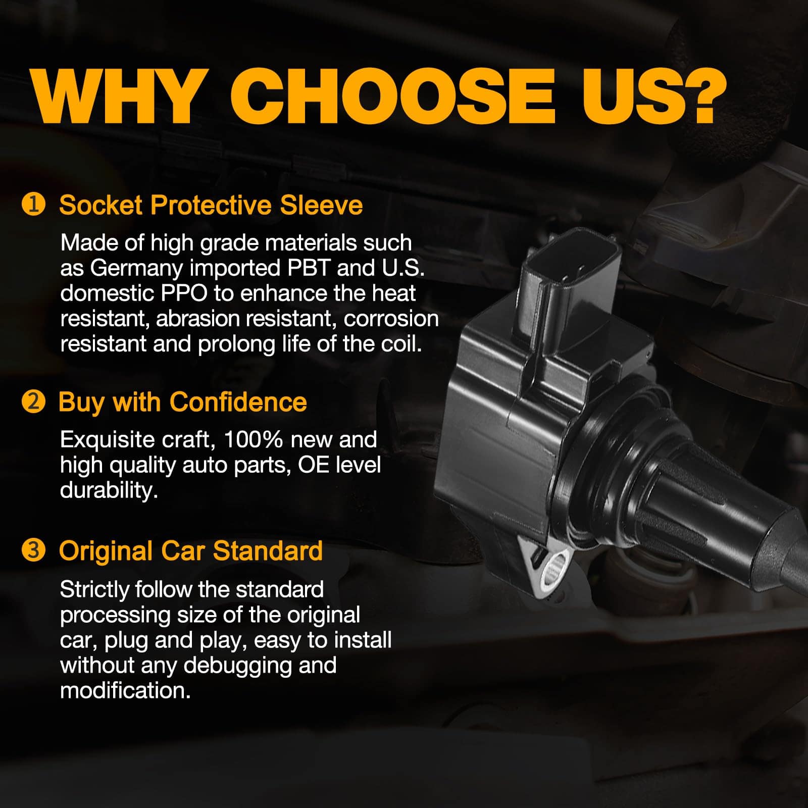 Conjunto de 6 bobinas de encendido BDFHYK UF550 Compatible - Imagen 6