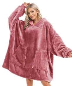 Manta con capucha grande y ligera de franela suave para