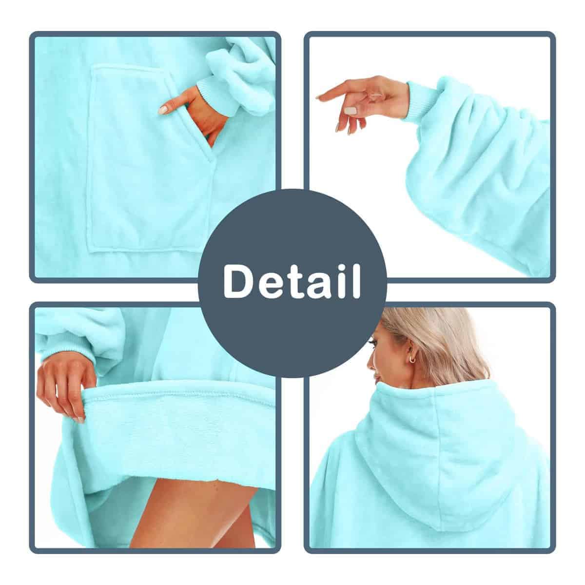 Kipswiza Manta con Capucha Ligera, Manta Suave de Franela - Imagen 4