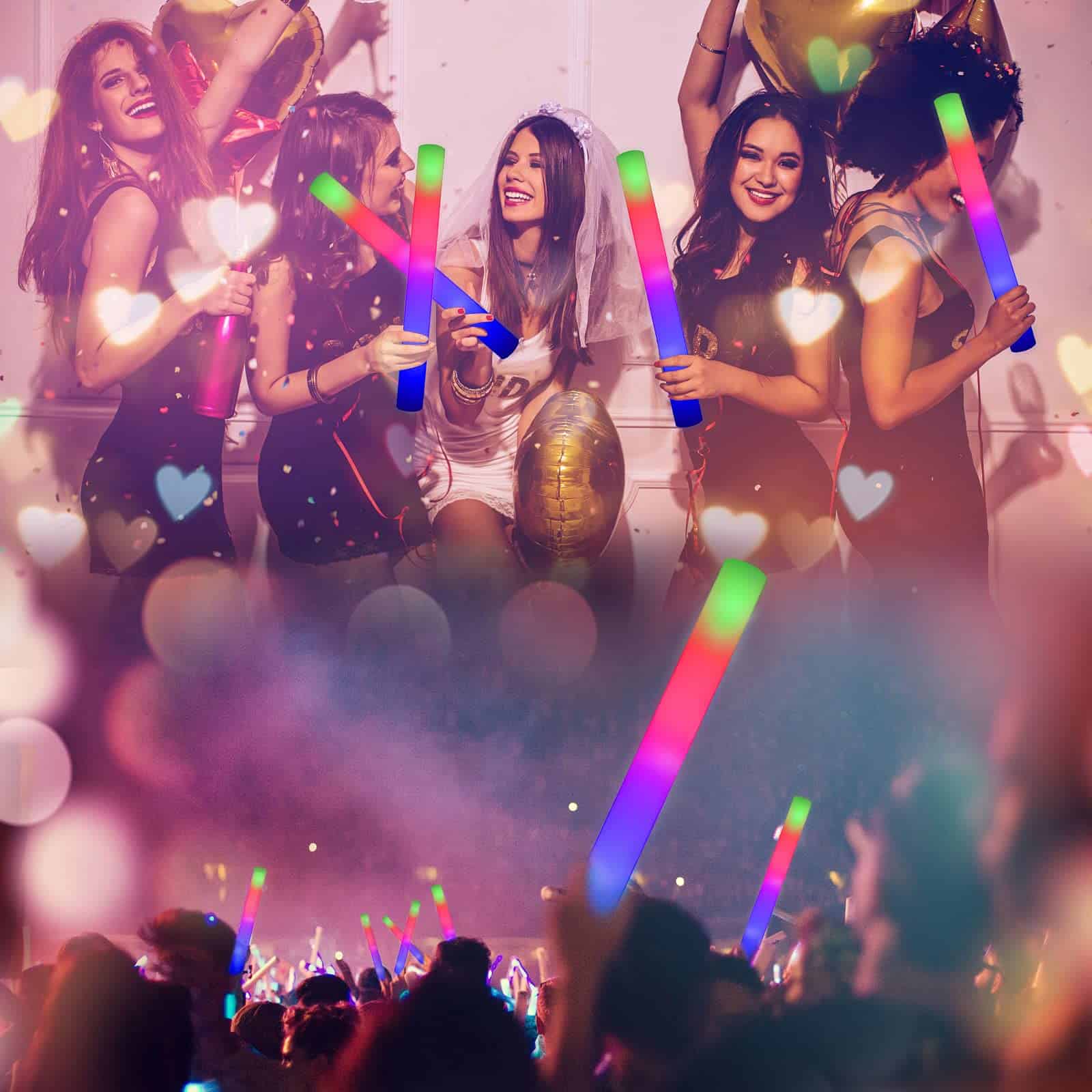 Taotuo Glow Stick Bulk 42 Pcs LED Foam Glow Sticks Party - Imagen 3