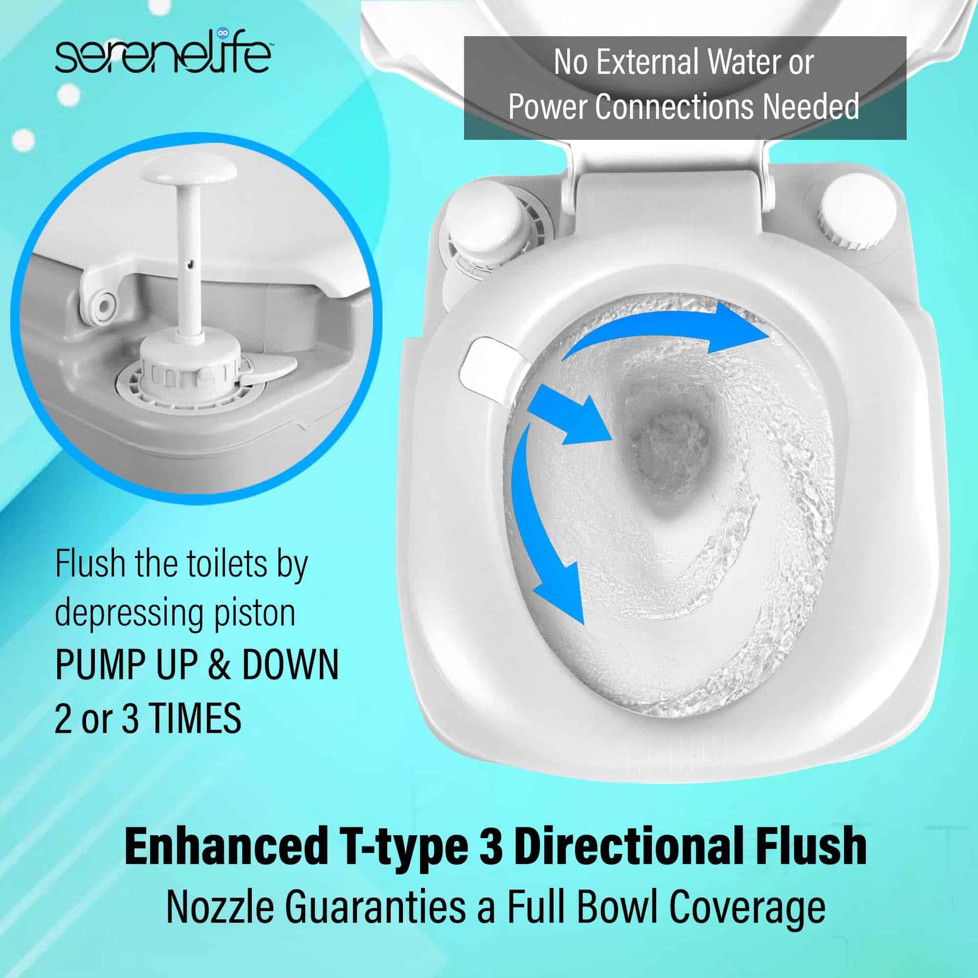 Inodoro Portátil SereneLife, Baño Portátil de Camping, - Imagen 6