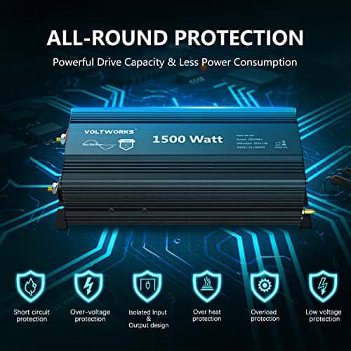 Inversor de Corriente 1500W Onda Sinusoidal Pura DC 12v a - Imagen 5