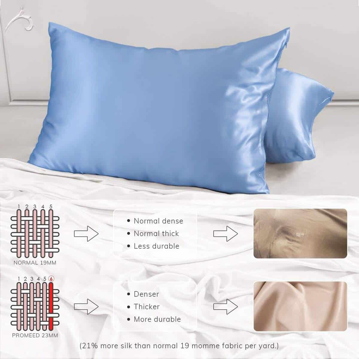 Funda de Almohada de Seda de 23 Mommes PROMEED 2 Pack con - Imagen 5