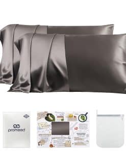 Funda de Almohada de Seda 100% PROMEED 2 Pack con