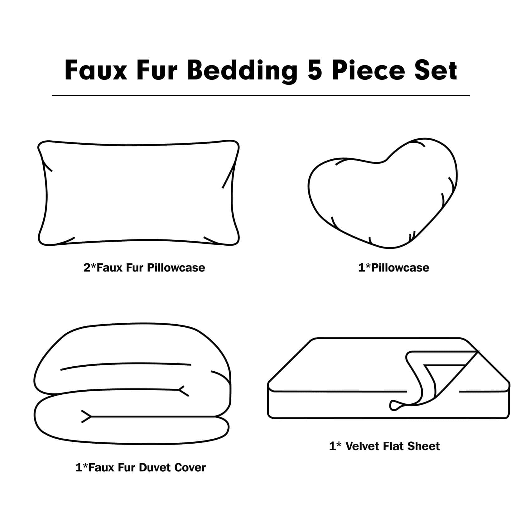 Juego de funda de edredón Shaggy de 5 piezas, Edredón de - Imagen 7