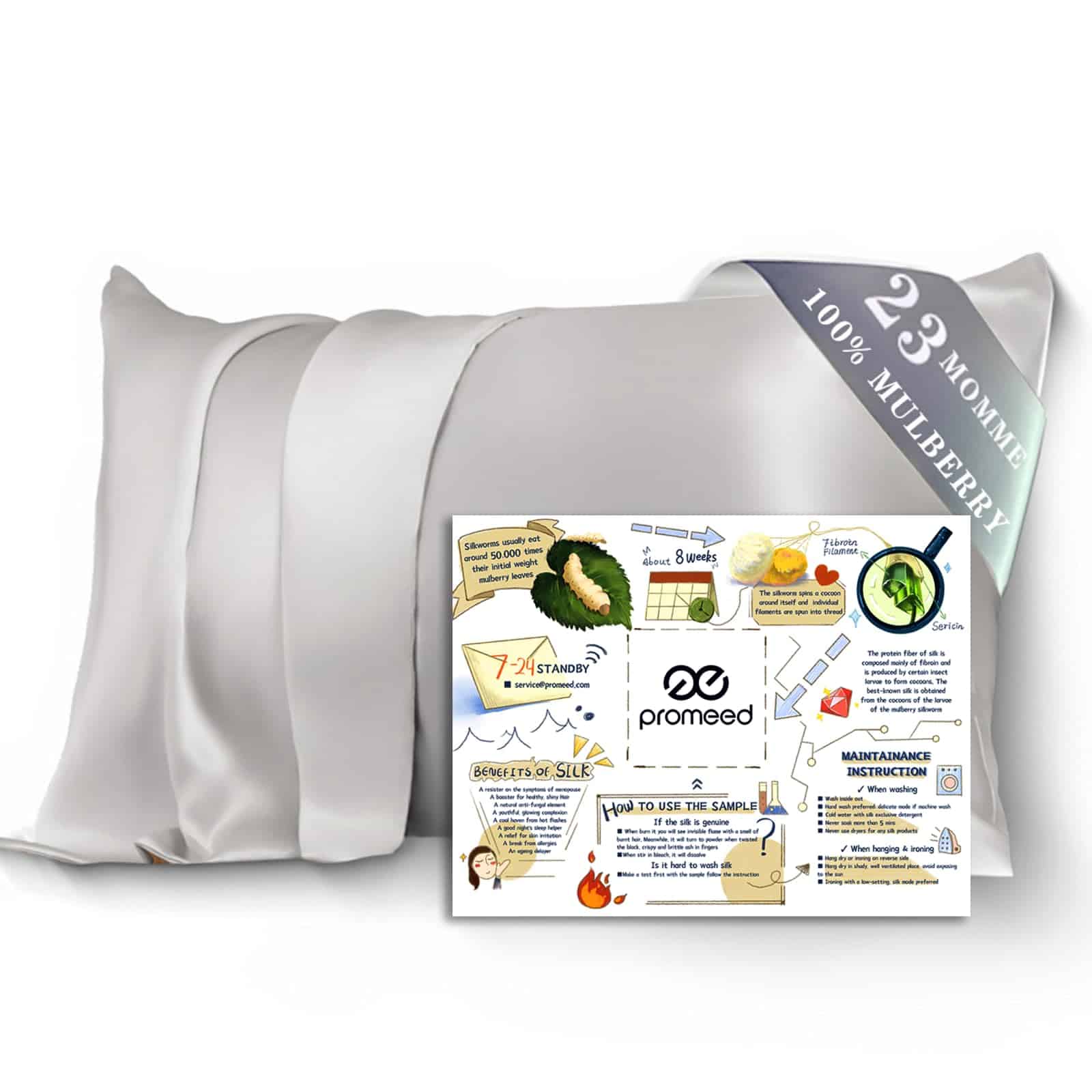 Funda de Almohada de Seda para Cabello y Piel con